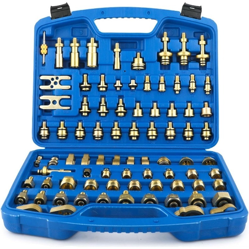 Spring Compressor Tool - 82点セット A/Cエアコン漏れ検知器キット、自動車システム用ユニバーサルA/Cコンプレッサー検知修理ツールセット
