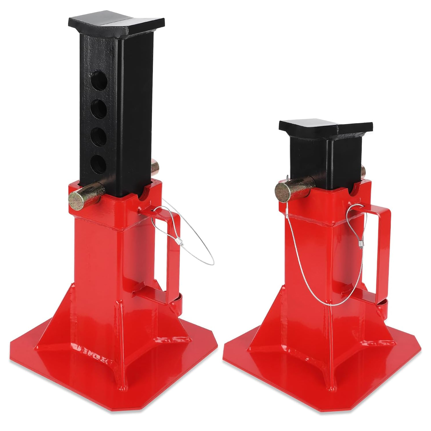 Car Jack - 車載ジャッキスタンド スチール製 12トン耐荷重 レッド ヘビーデューティー ピンタイプ