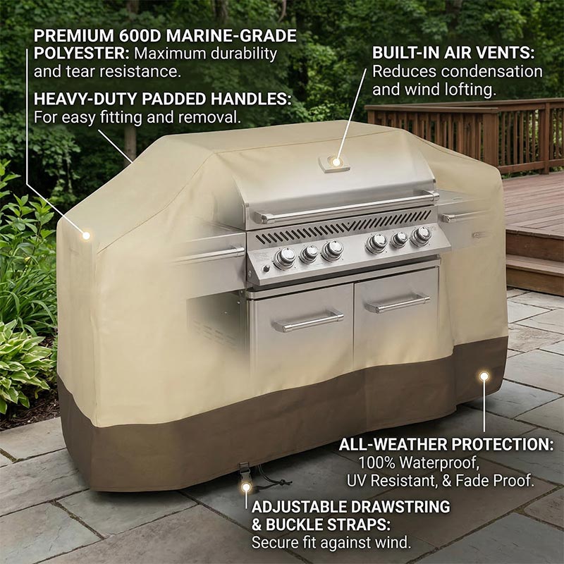 600D屋外BBQグリルカバー、炭火・ガスグリル用、防水、耐 - Spark Plug のレビューと価格