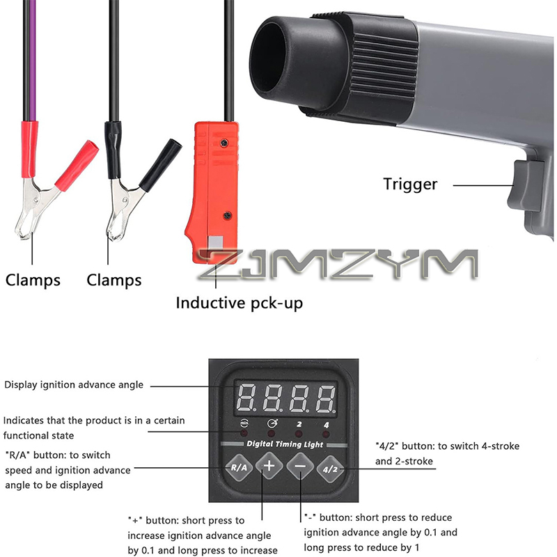 12Vデジタルディスプレイ点火タイミングライトガン車オートバ - Timing Light Gun のレビューと価格