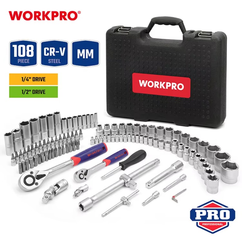 108ピース プロ仕様 自動車修理工具セット CRV鋼製レン - Socket Set のレビューと価格